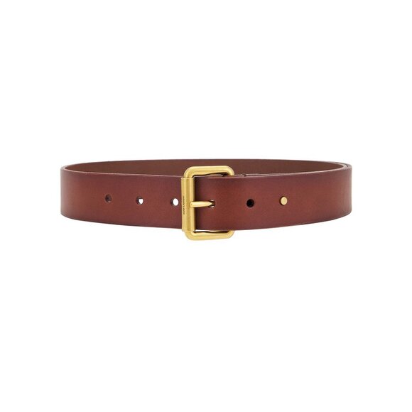 Saint Laurent Square Buckle Long Belt in Dark Brown Chocolate main image 9